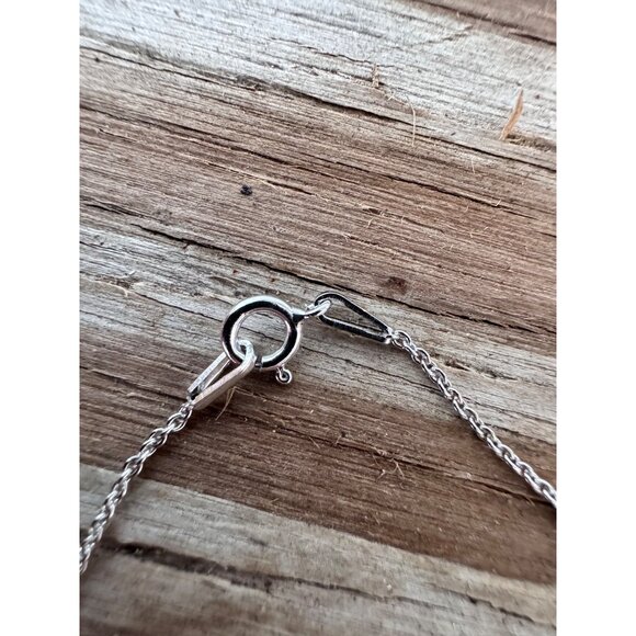 Heart-Shaped Sterling Silver Pendant Necklace With Opal Stone & Cubic Zirconia - Picture 5 of 6